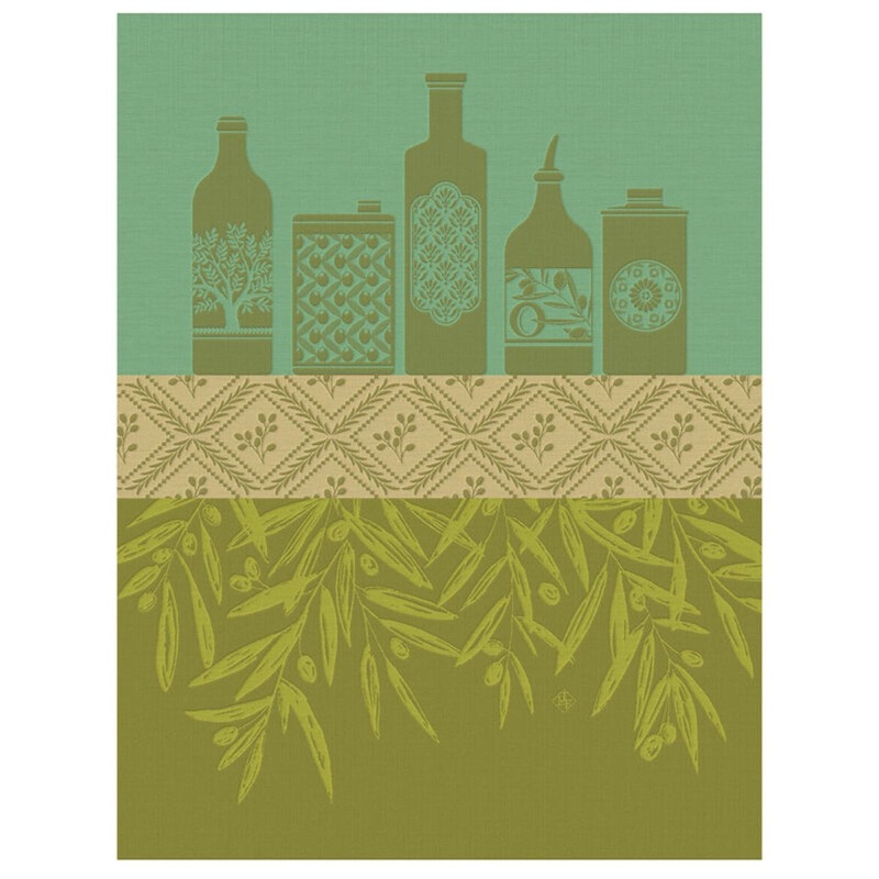 Le Jacquard Franais Provencal Oil Tea Towel - Green