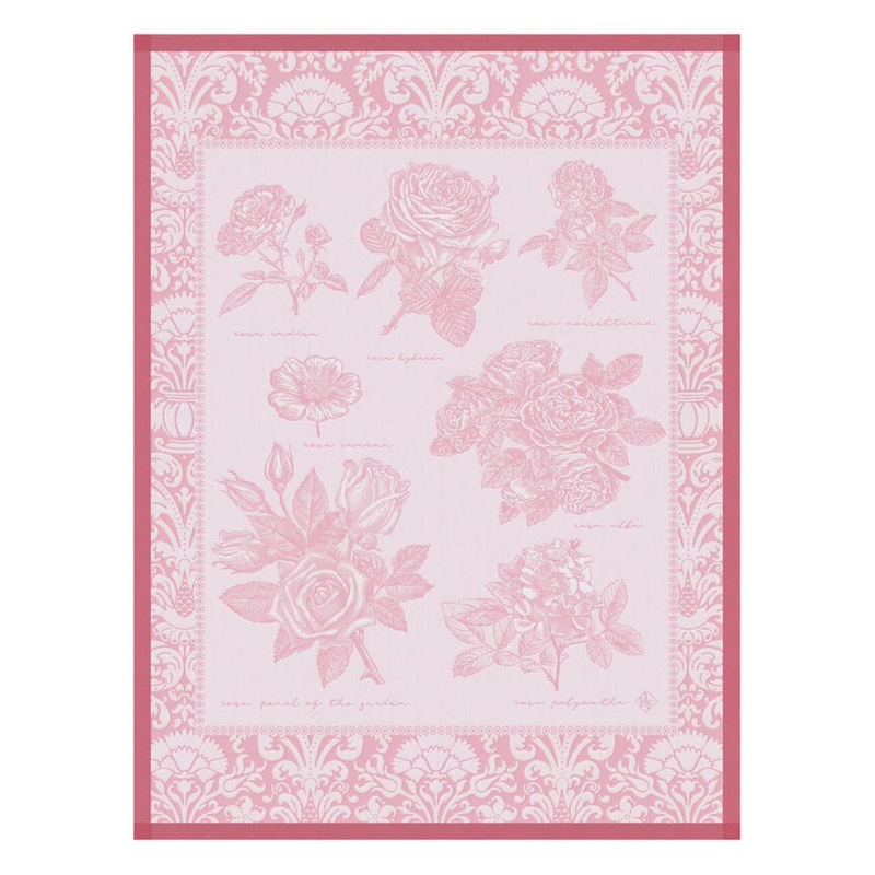 Le Jacquard Franais Rose Garden Tea Towel - Pink