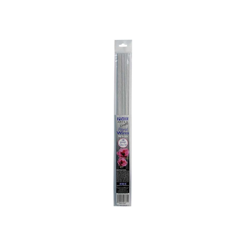 Gauge White Floral Wires  Pack of 50