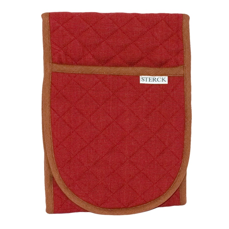 Sterck Double Oven Glove - Burgundy & Brown
