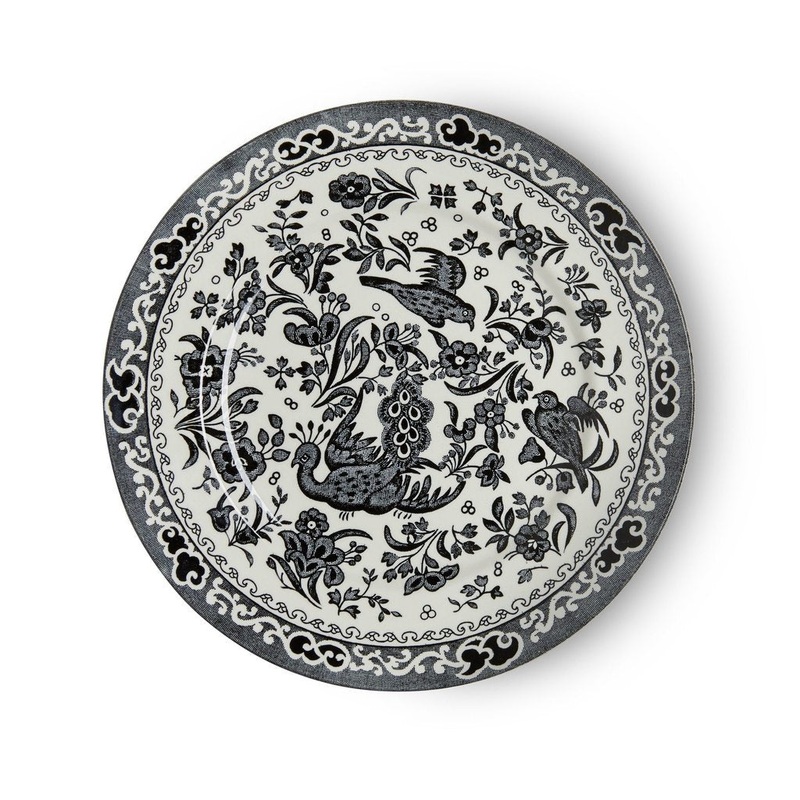 Burleigh Plate Black Regal Peacock - 17.5cm