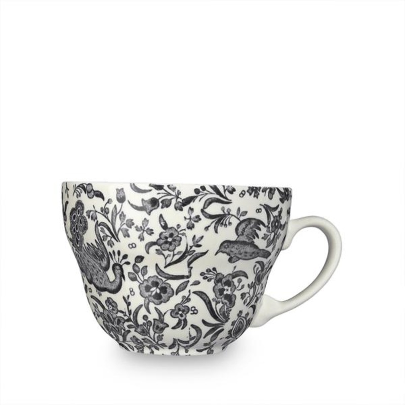 Burleigh Small Tea Cup Black Regal Peacock