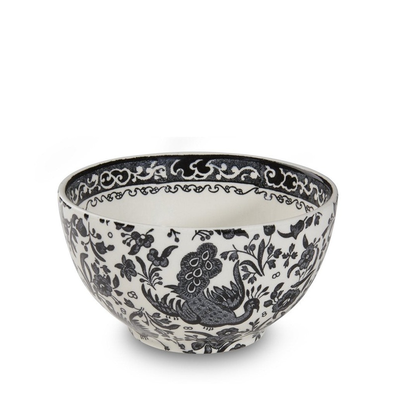 Burleigh Sugar Bowl Black Regal Peacock