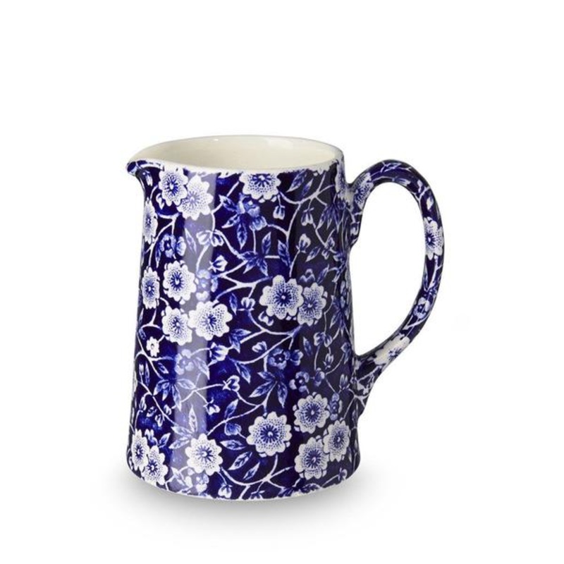 Burleigh Tankard Jug Blue Calico - 1/2 pint