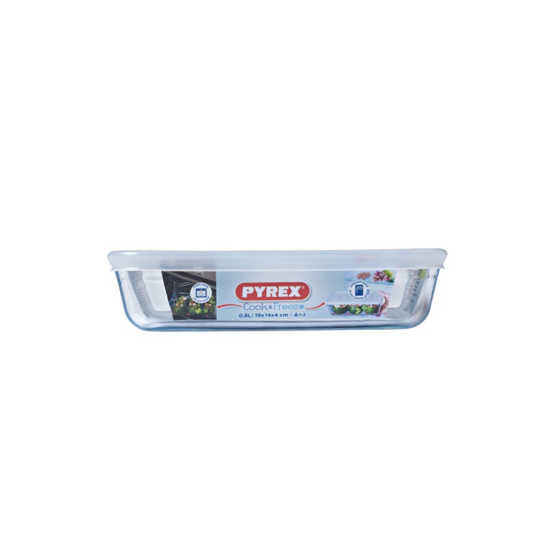 Pyrex Cook & Freeze Rectangular Dish with Lid - 19cm
