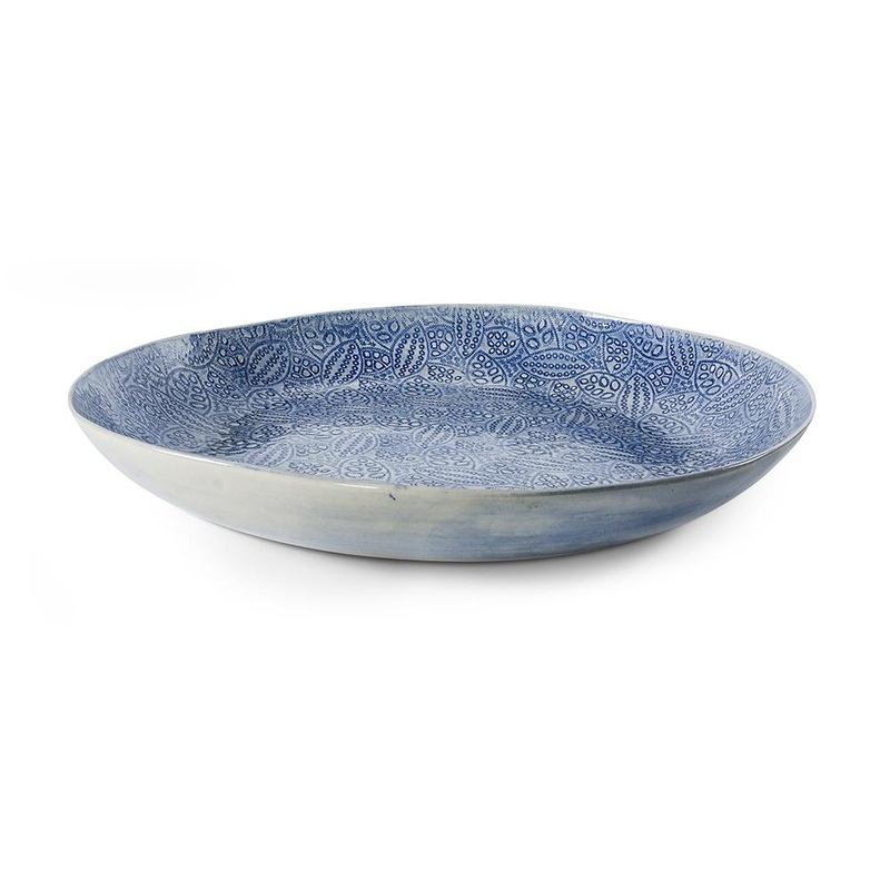Wonki Ware Shallow Serving Bowl - Blue