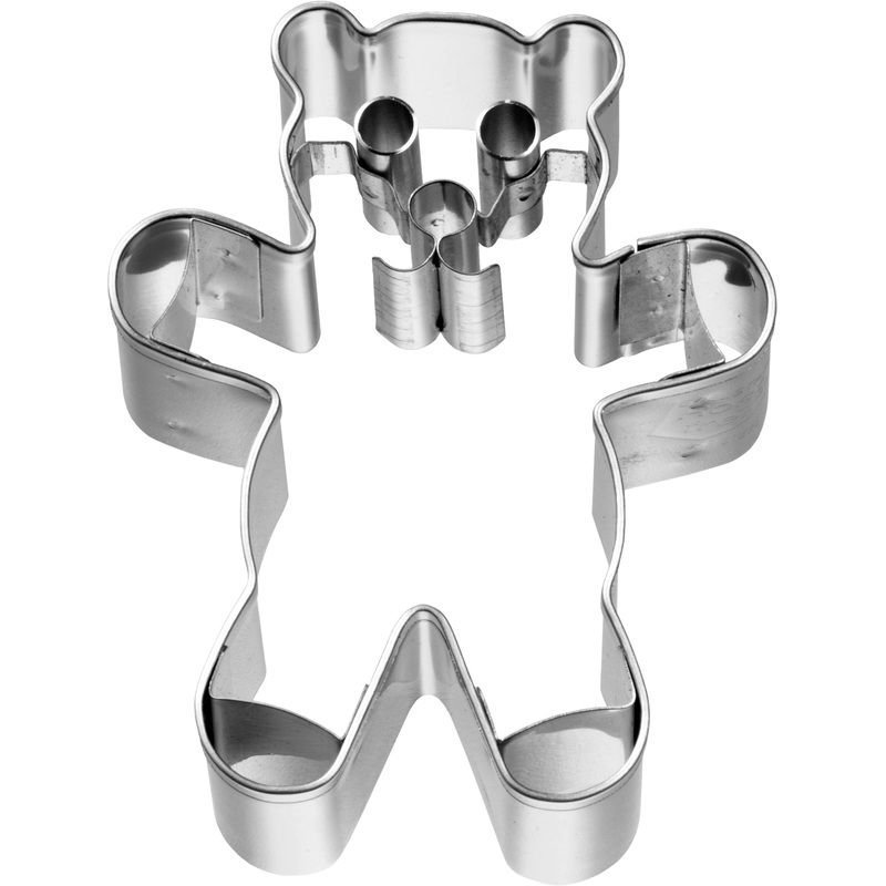 Birkmann Tinplate Cookie Cutter - Teddy with Detail 6.5cm