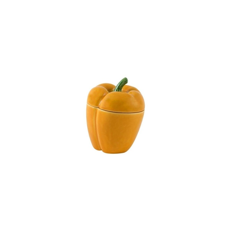 Bordallo Pinheiro Yellow Covered Pepper Box - 11cm