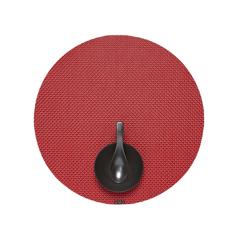 Chilewich Basketweave Round Placemat - Chilli