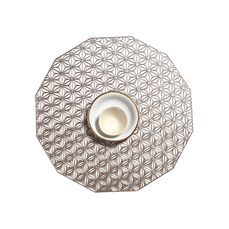Chilewich Kaleidoscope Mat - Gun Metal