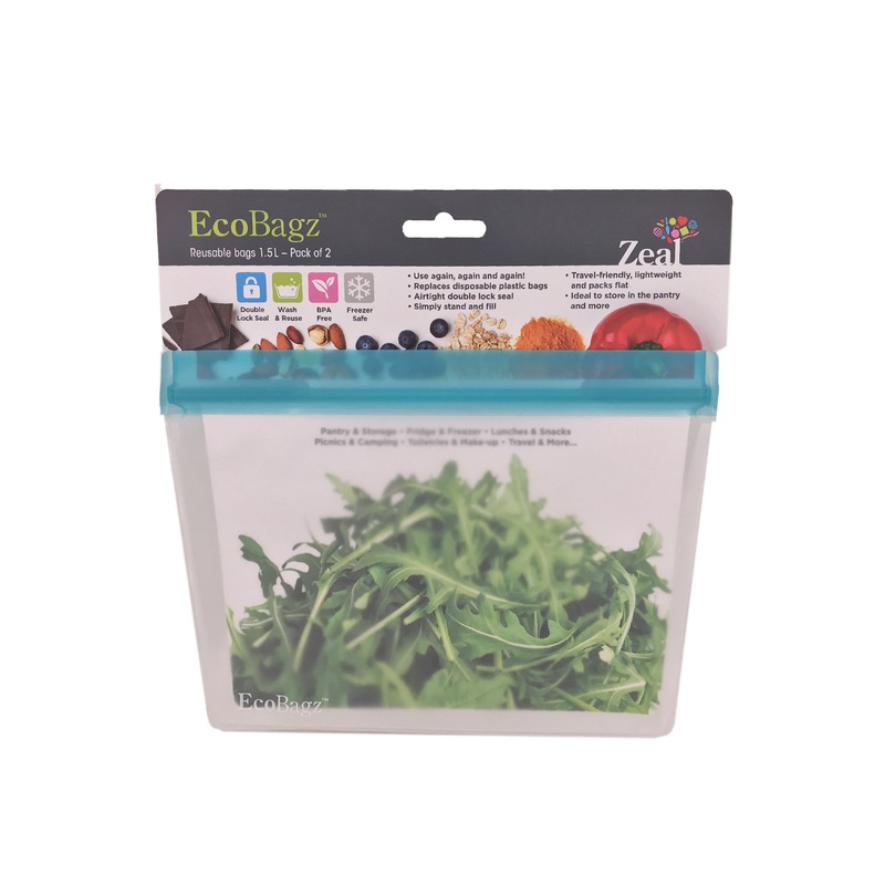 Zeal Eco Bagz Pack of 2 Reusable Bags - 1.5L