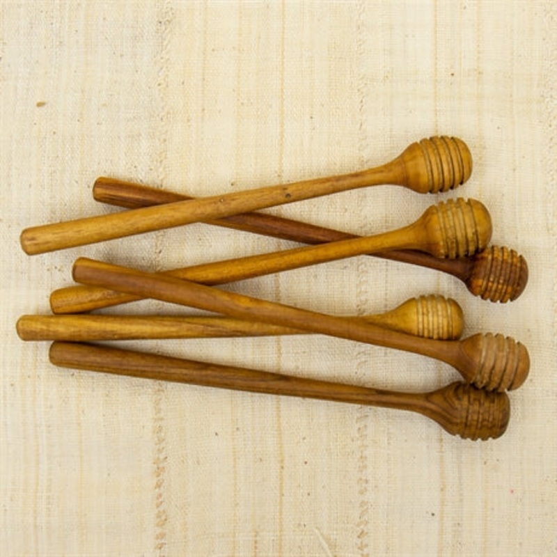 Afroart Teak Honey Dipper - 19cm