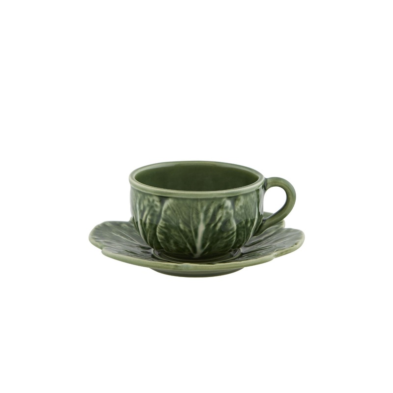 Bordallo Pinheiro Cabbage Teacup & Saucer
