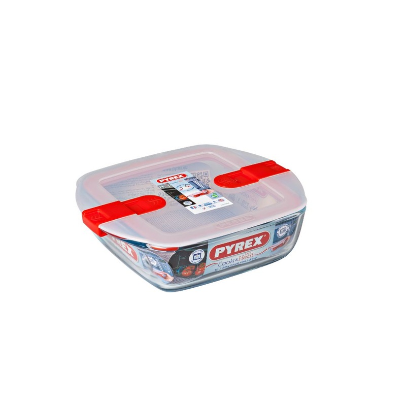 Pyrex Cook & Heat Roaster with Vented Lid - 17 x 17cm