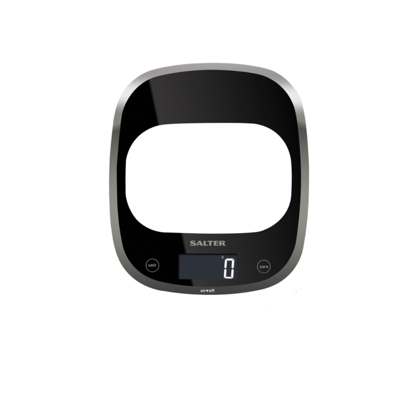Salter Black Curve Glass Electronic Digital Kitchen Scales