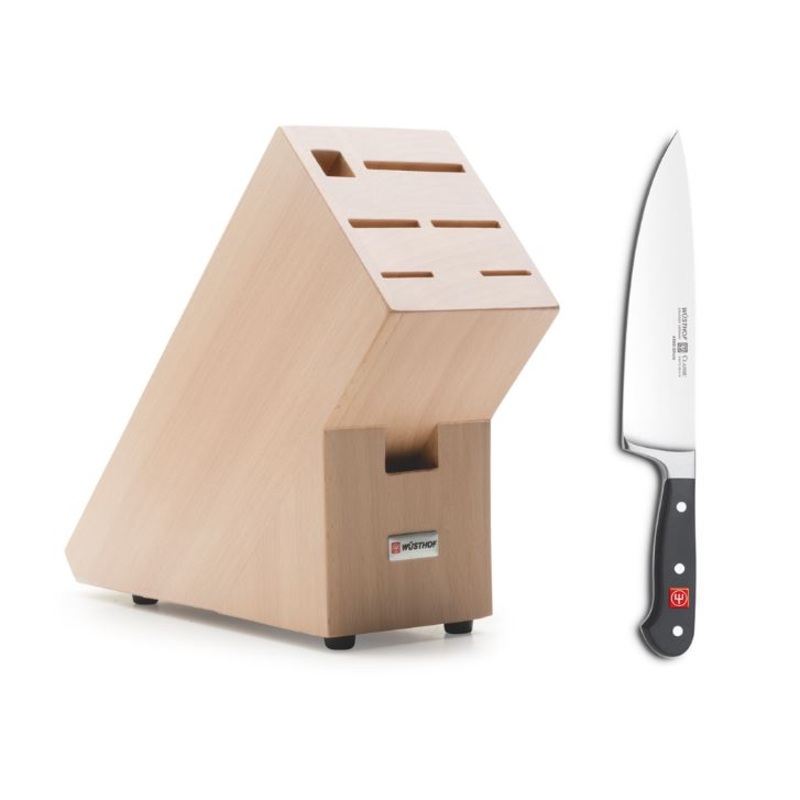 Wusthof Classic 20cm Chef's Knife & Free Beech Knife Block
