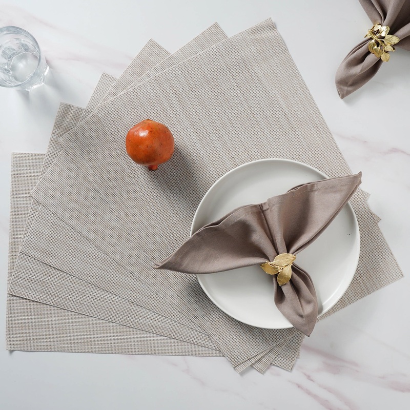 Beige PVC Table Mat Set of 6