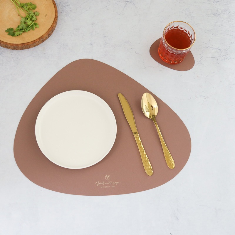 Brown Leather Dinner Mat Set of 4