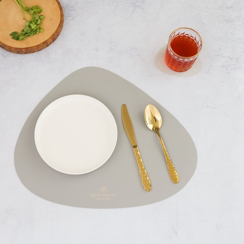 Grey Leather Dinner Mat Set of 4