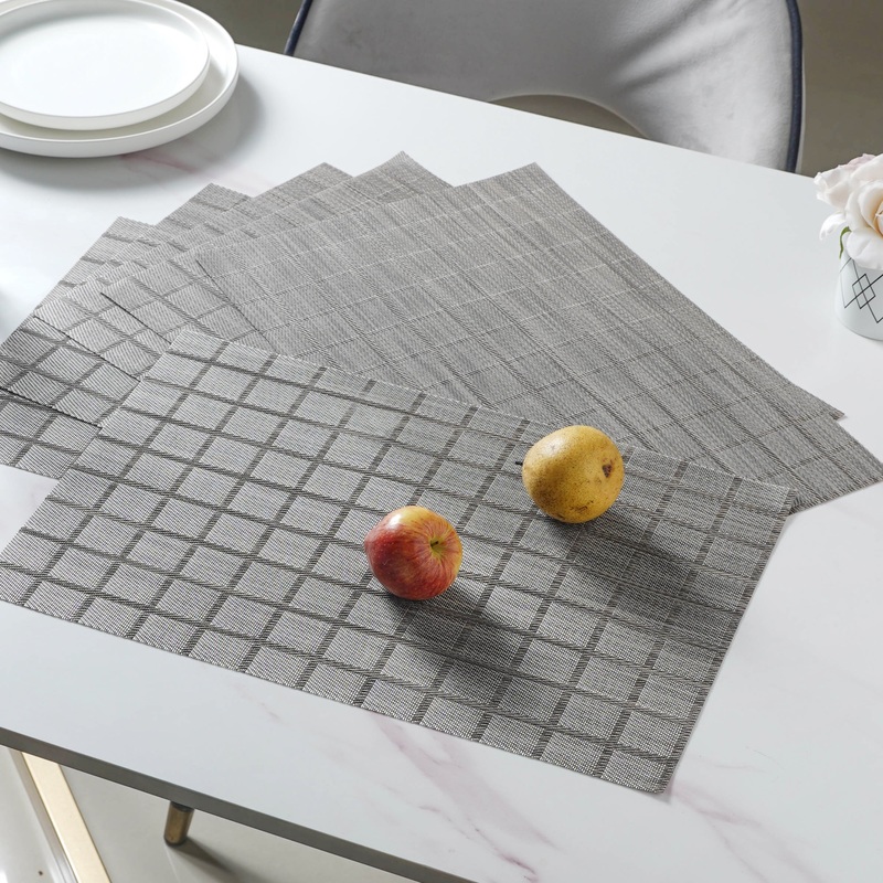 Grey PVC Placemat Set of 6