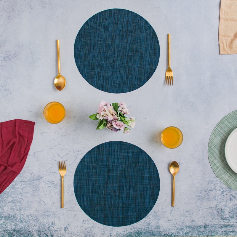 Round Placemat Blue Set of 4