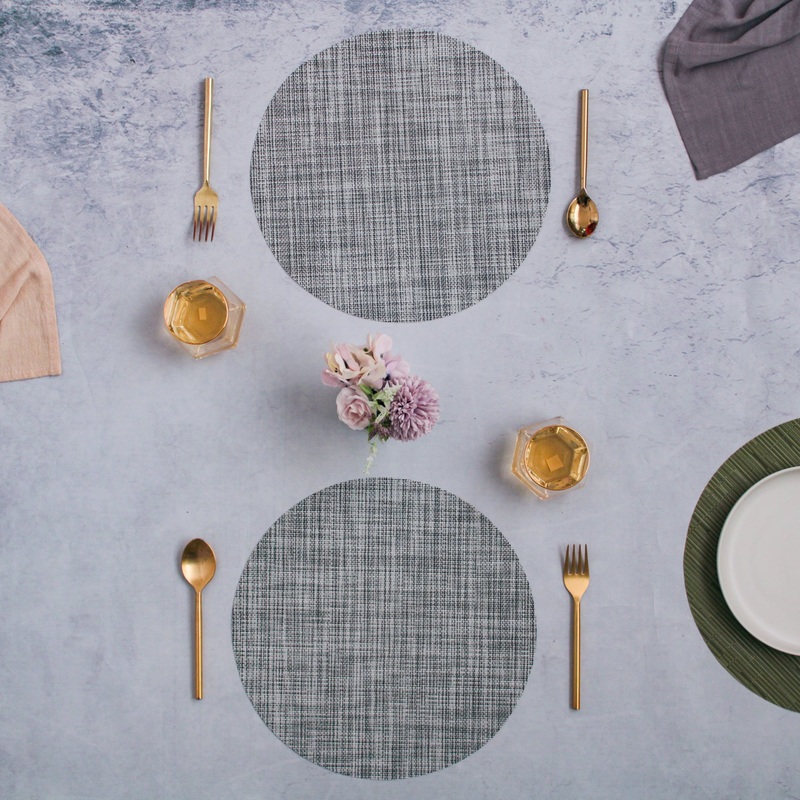 Round Placemat Grey Set of 4
