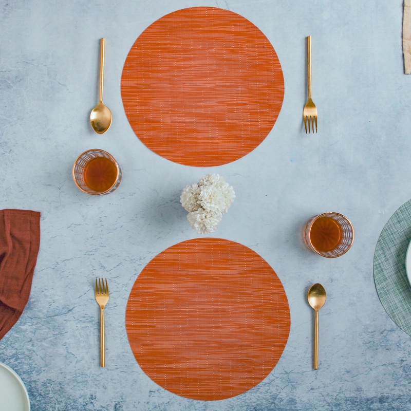 Round Placemat Orange Set of 4