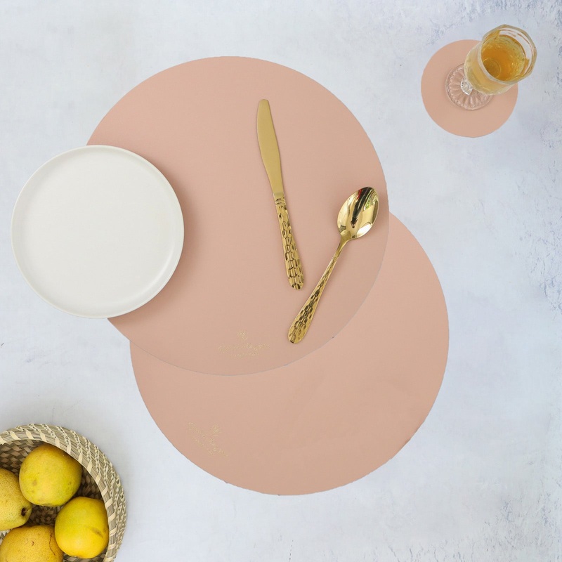 Round Placemat Pink Set of 2