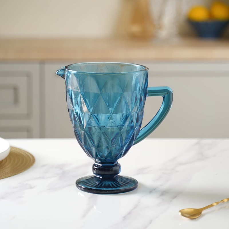 Blue Glass Juice Jug