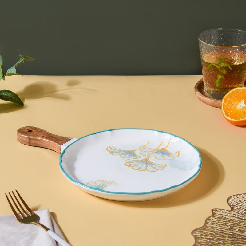 Circular Bbq Floral Plate Large