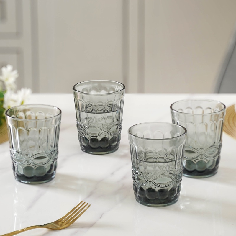 Crystal Glass Water Cup Set of 4
