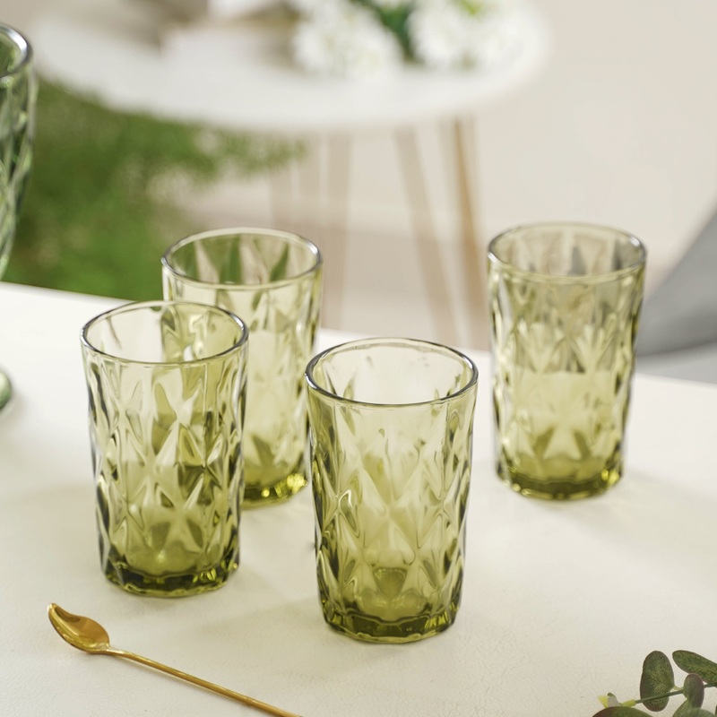 Green Water Tumbler Set of 4