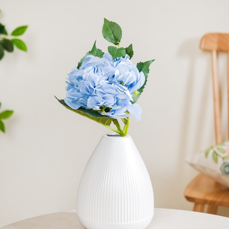 Hydrangea With Leaves Blue