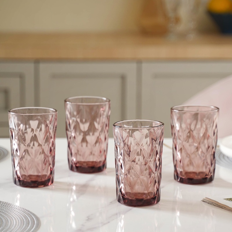 Purple Drinking Glass Set of 4