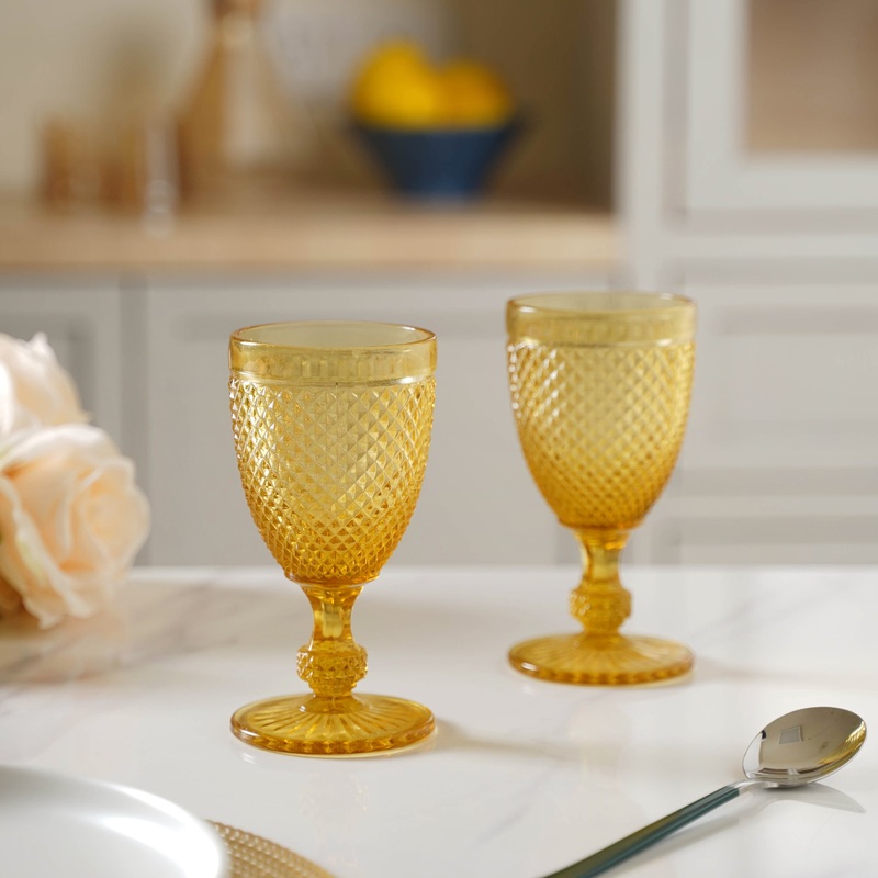 Stemmed Crystal Glass Set of 2