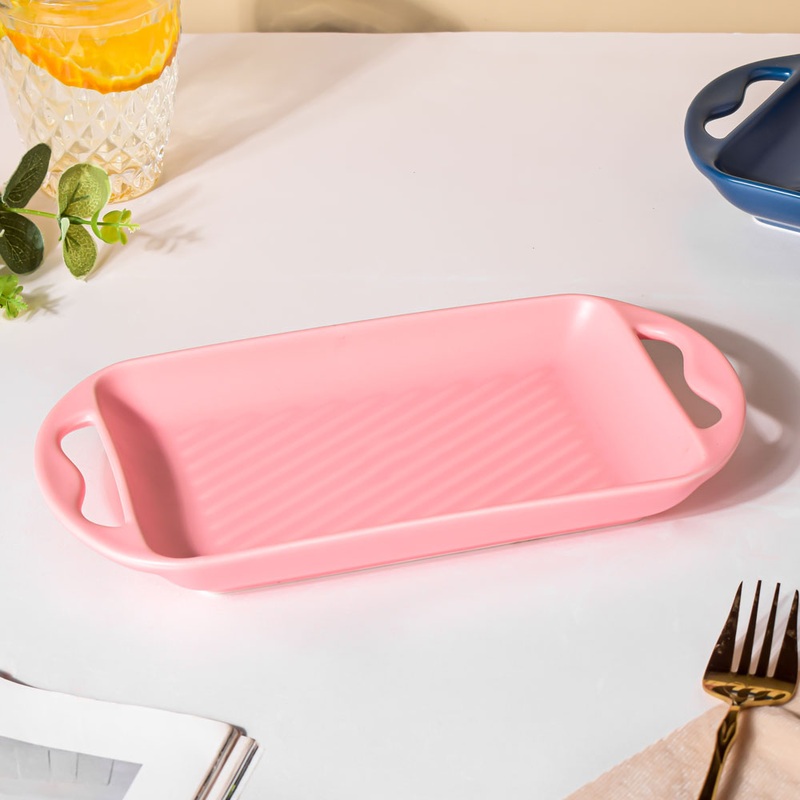 Baking Tray With Handle Pink