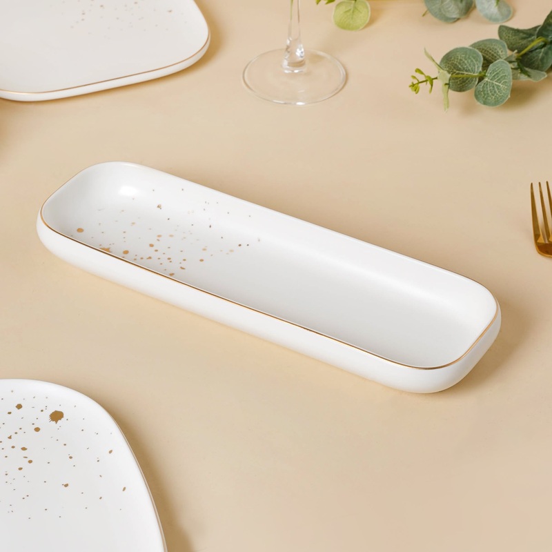 CARA long plate - classic white