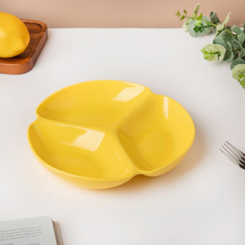 Ceramic Round Section Plate Yellow