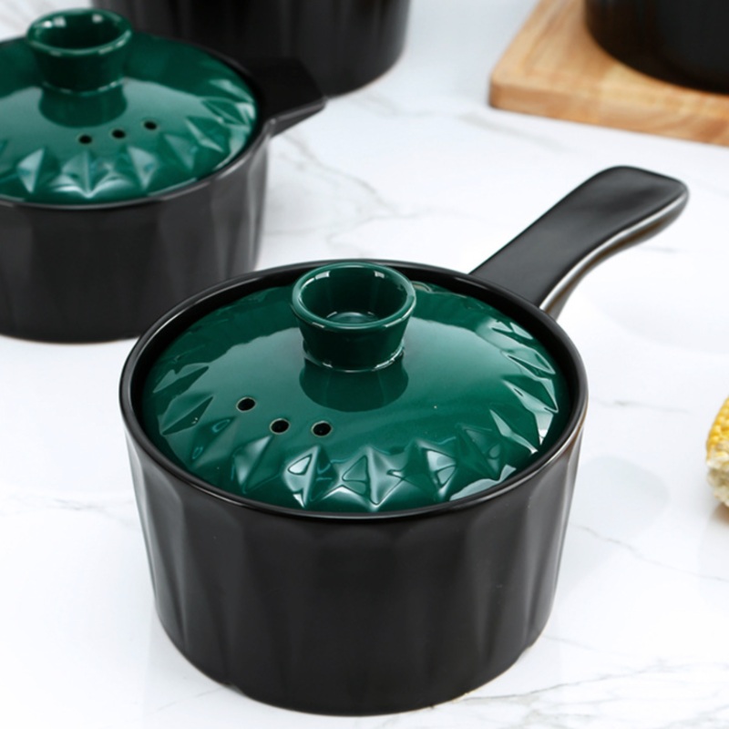Cook and Serve Ceramic Cookware with Lid and Handle