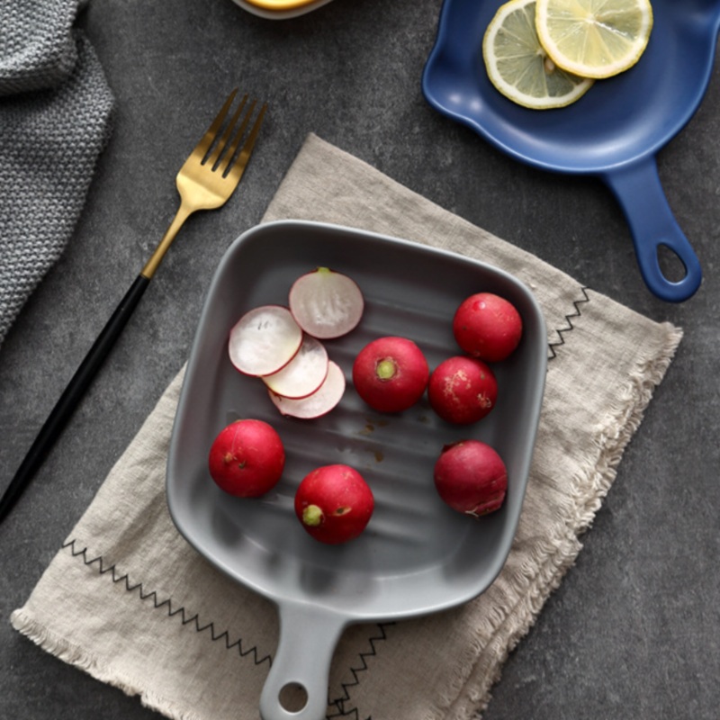Grey Ceramic Grill Plate