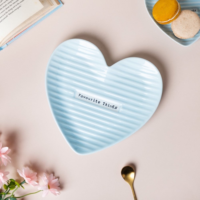 Large Heart Starter Plate Blue