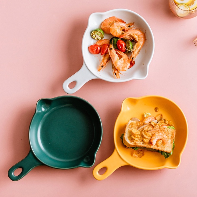 Yellow Ceramic Dish With Handle