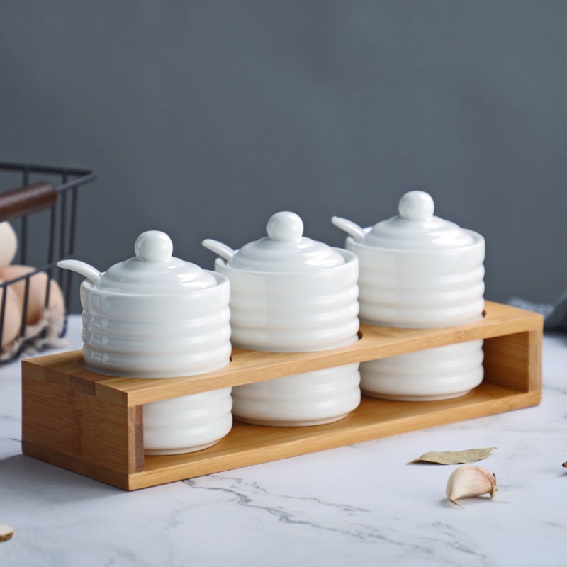 Ceramic Jar for Spices Set of 3
