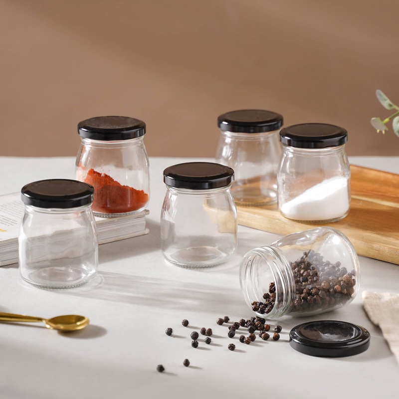 Glass Storage Container with Lid Set of 6