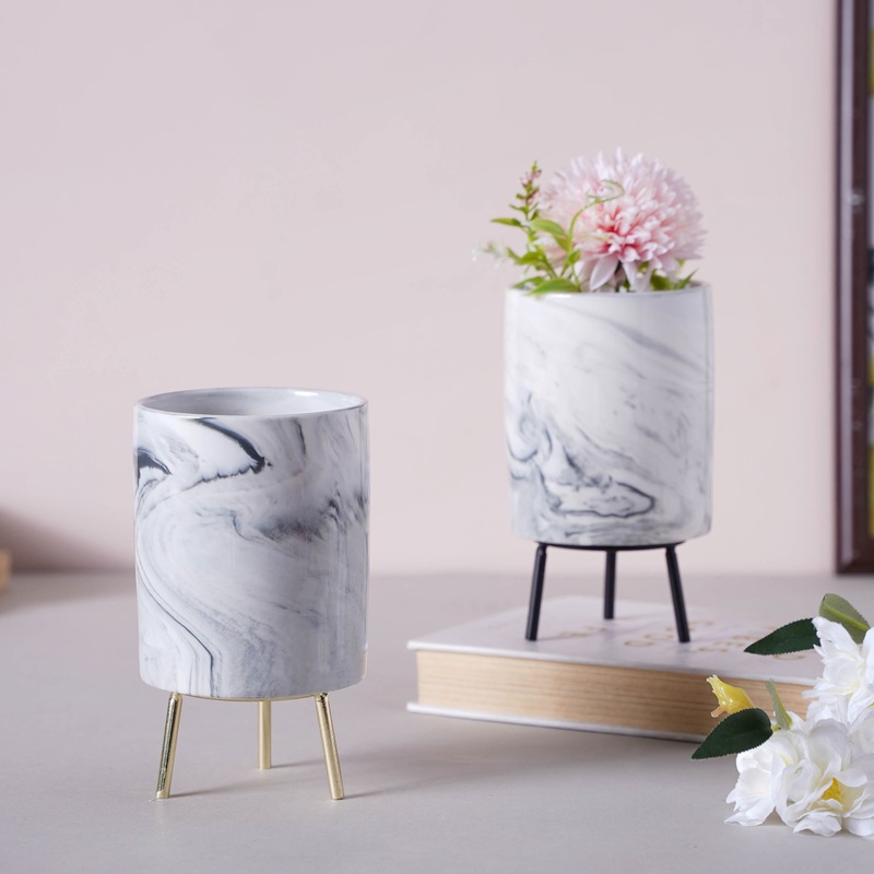 Marble Ceramic Indoor Planter- Large