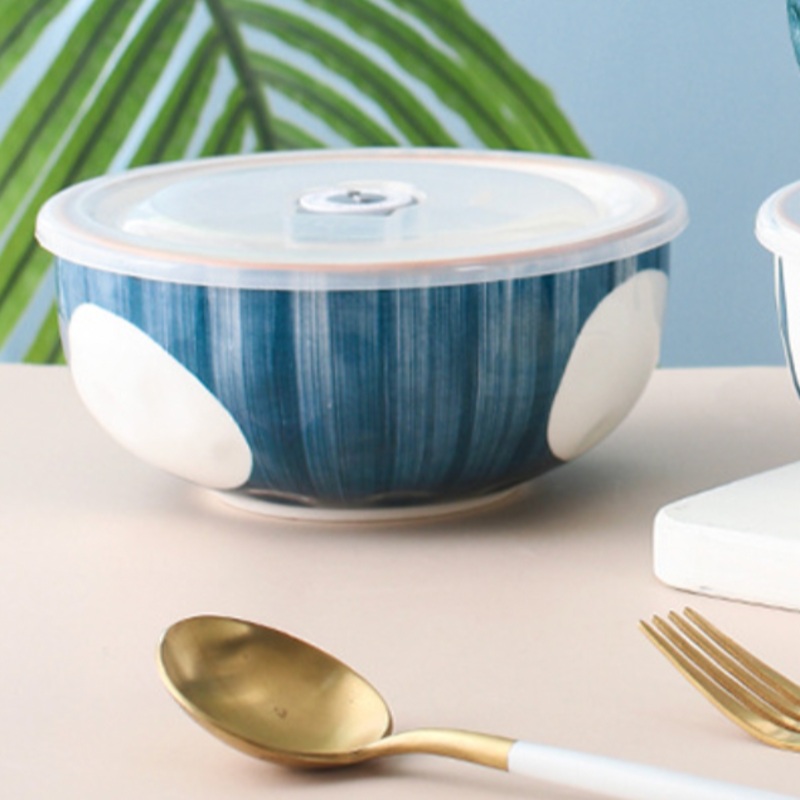 Nitori Dots Ceramic Serving Bowl 650ml