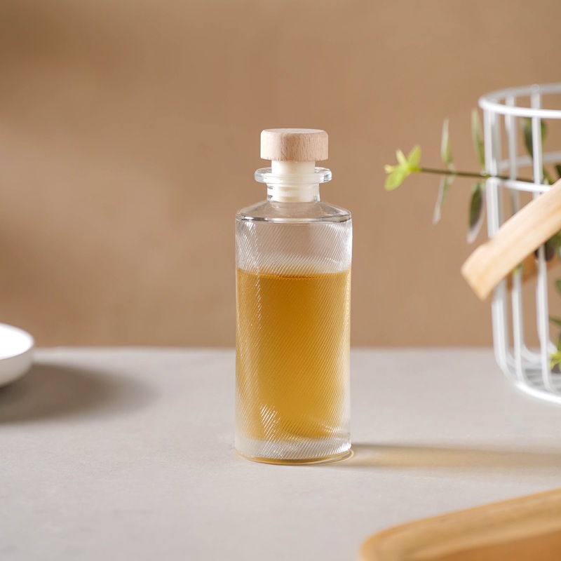 Textured Glass Bottle with Cork