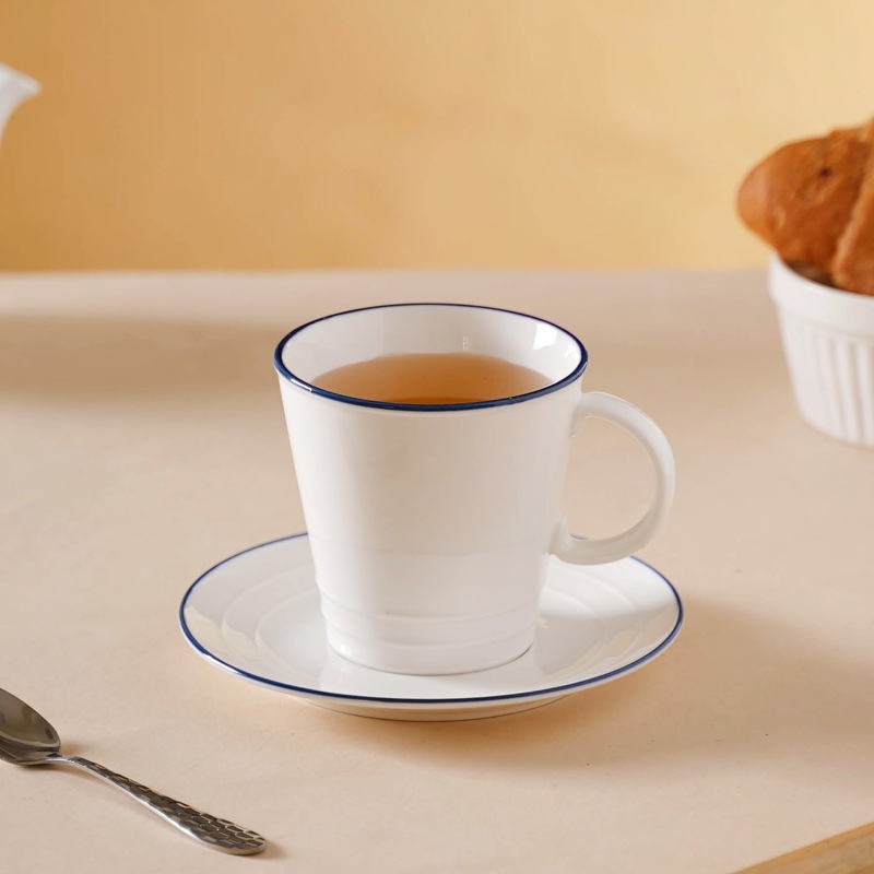 White Mug-Plate Set