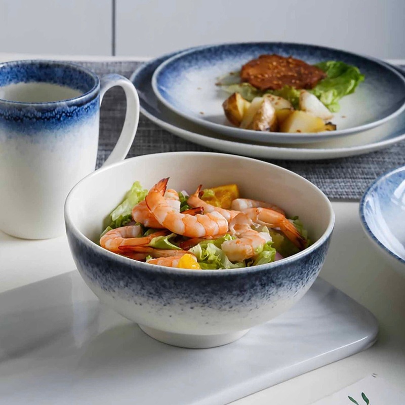 Blue And White Handcrafted Soup Bowl