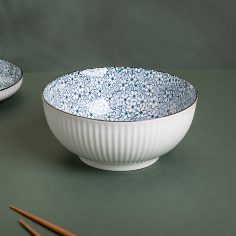 Meraki Floral Ceramic Serving Bowl 800 ml